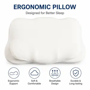 Adjustable Cervical Neck Pillow, Cloud Design Odorless Memory Foam Pillows with Cooling Case,Ultra Pain Relief Cooling Pillow Bed Pillow for Sleeping Pillow Contour Memory Foam Pillows for Back, Side Sleeper Pillows