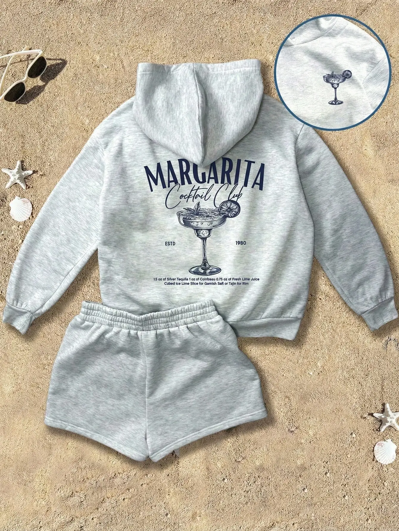 LALUZ 2 Piece Set Casual Loose Printed Cropped Hoodie And Sweatshirt Womens Cozy Loungewear Outfit Cute Streetwear