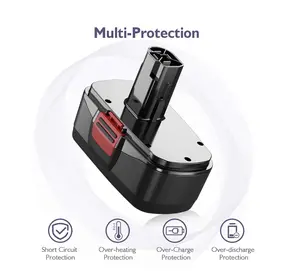 4800mAh Ni-MH Replacement Battery for Craftsman C3 19.2V Home Improvement Power Tools, Compatible with Model 130279005, Black