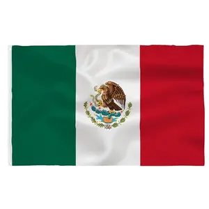 Mexico 3x5 Foot- Mexican National Flags Indoor/Outdoor Quality Polyester with Vivid Color Brass Grommets Decorations Tapestry