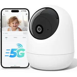 Indoor Camera 5G&2.4G WiFi,2K Security Cameras for Home Security,360°Pan & Tilt, Dog/Pet Baby Camera with Motion Tracking& Sound Detection, 2-Way Audio, Night Vision,Siren,Works w/Alexa