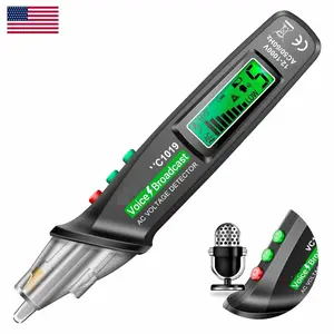 Non-Contact Electrical Tester Pen 12-1000V AC Voltage Detector, Voice Broadcast Wire Breakpoint Finder, Live Wire Recognition Night Flashlight Backlit Display for DIY & Electricians