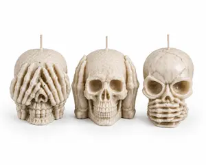 The Wicked Whispers Collection Halloween Spooky Witch Candles - 24.7oz Triple Skull Gothic Home Decor Assorted Set Candles