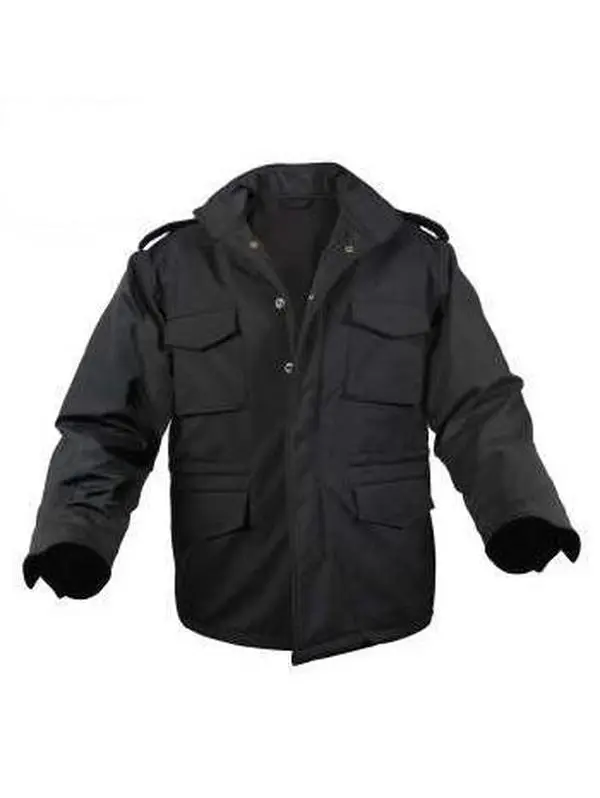 Men's M-65 Tactical Soft Shell Field Jacket - Waterproof Poly Material, Menswear Tops - Fleece Lined, Cargo Pocket Fatigue Coat