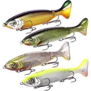Glide Baits for Freshwater and Saltwater 4 count Pack 5in 1.28OZ Swimbait for Bass Wake  Trout Walleye Pike Fishing Lures bass Fishing Lure Musky Lures Fishing Plugs