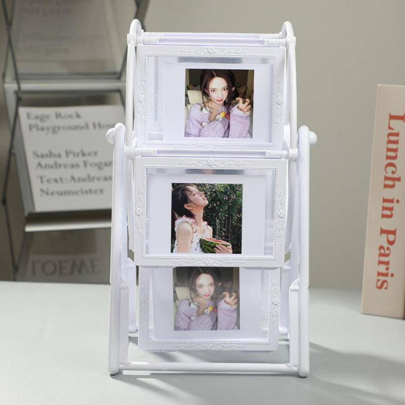 Vintage Rotating Ferris Wheel Photo Frame Set, 6x4 Inch Frames, Elegant Living Room Bedroom Desk Decor, Perfect Gift for Valentine's Day Birthday Christmas