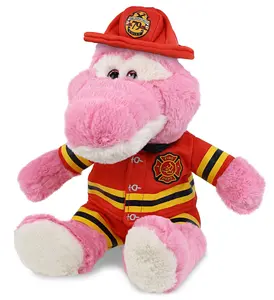 PLUSH FIREMAN - SUPER-SOFT PLUSH - SITTING PINK ALLIGATOR