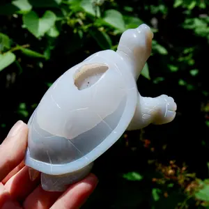4.8" 338g Large Agate Geode Crystal Turtle