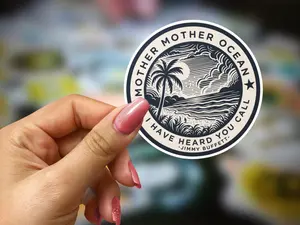 Mother Ocean Jimy Buffet Lyrics Vinyl Sticker, Beach Scene Decal, Gift for Buffett Fan