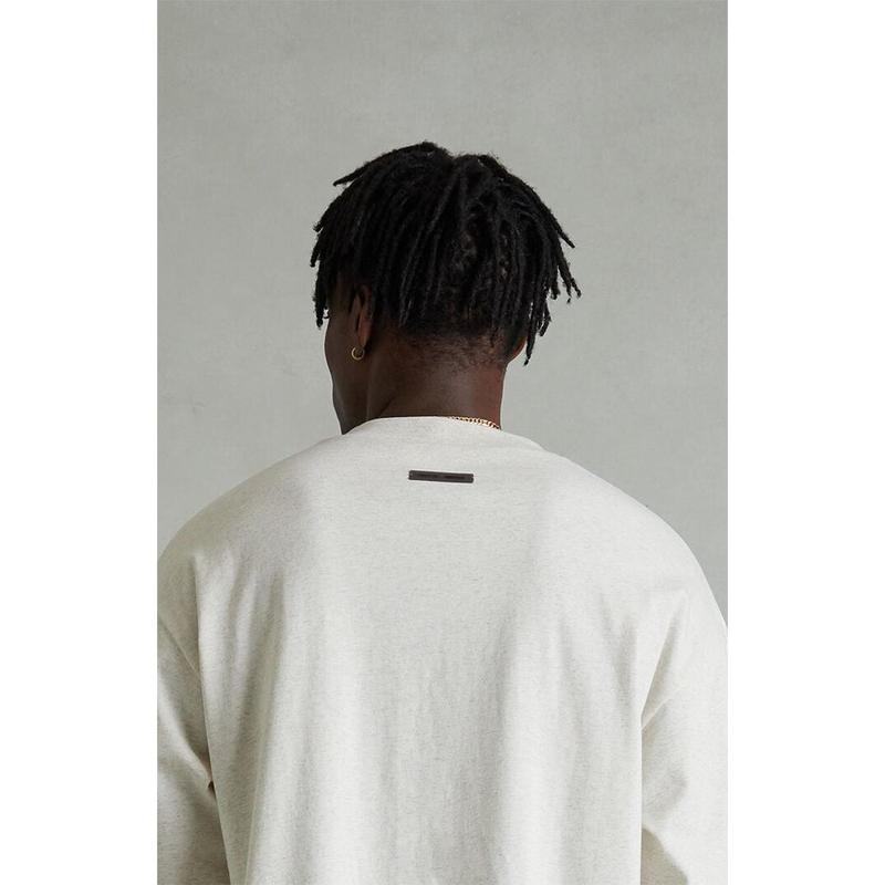 Fear of God ESSENTIALS Men's Heather Oatmeal Classic Long Sleeve T-Shirt