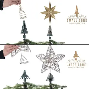 Multi - Configuration Christmas Tree Topper Holder Set | Metal Stable Installation, Fits Star/Angel/Snowflake Tree Toppers, Perfect for Christmas Decor Enthusiasts (Home Holiday Decoration)