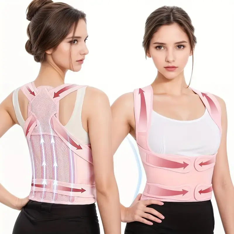Women's Medium/Large Back Posture Corrector Strap - Lightweight Invisible Polyester Brace, Anti-Hunchback Support for Back Pain Relief, Neck Pain Relief, Wear Under Clothes to Improve Posture