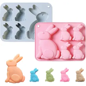 2-Pack 3D Cute Easter Bunny Silicone Molds for Baking Chocolate, Cake, Jelly, Fudge, Pudding