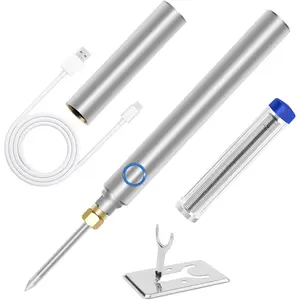 Cordless Soldering Iron Kit,1100mAh USB Wireless Electric Soldering Gun Pen, Portable and Rechargeable for Home Appliance Repair, Electronic Components, DIY,