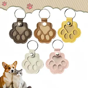 [Buy One Get One Free] SUNV Pet Souvenir Cat and Dog Hair Keychain, Creative Pet Hair Decoration for Pet Owners to Collect and Remember - Portable PU Leather Tag, DIY Cat and Dog Paw Prints and Hair, Cute Pet Hair Memory Pendant - Paw-shaped Pendant