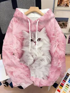 Cute Fitted Hoodie for Women, Womenswear Fall & Winter Casual Wear, Soft Material Design, Perfect for Daily