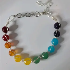 Handcrafted 7 Chakra Beaded Wire Wrapped Bracelet