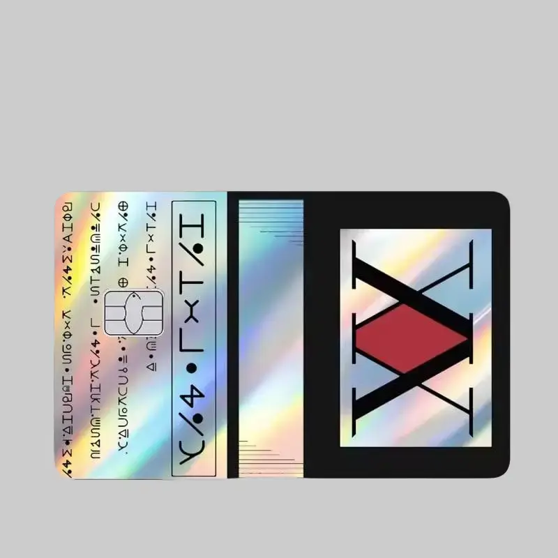 Magic Shark Skull Panda Hunter Broke Blue Eyes Dragon Laser Holographic Sticker Cover Film Skin for Credit Bank Debit Card
