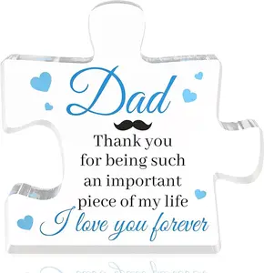 Gifts for Dad - Dad Gifts - Christmas Gifts for Dad, Dad Christmas Gifts - Dad Birthday Gift, Birthday Gifts for Dad from Daughter Son, Dads Birthday Gifts Ideas - Acrylic Block Puzzle Piece Plaque