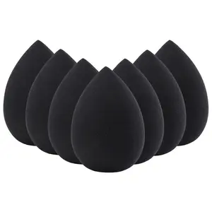 7Pcs Soft Makeup Sponges Set, Latex Free Blender Beauty Sponge for All Skin Types, Professional Application of Liquid, Cream and Powder Makeup, Dry & Wet Use Blender sponge, Black