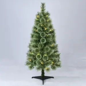 4 ft Pre-Lit Canadian Cashmere Artificial Christmas Tree with 50 Warm LED Lights and Stand