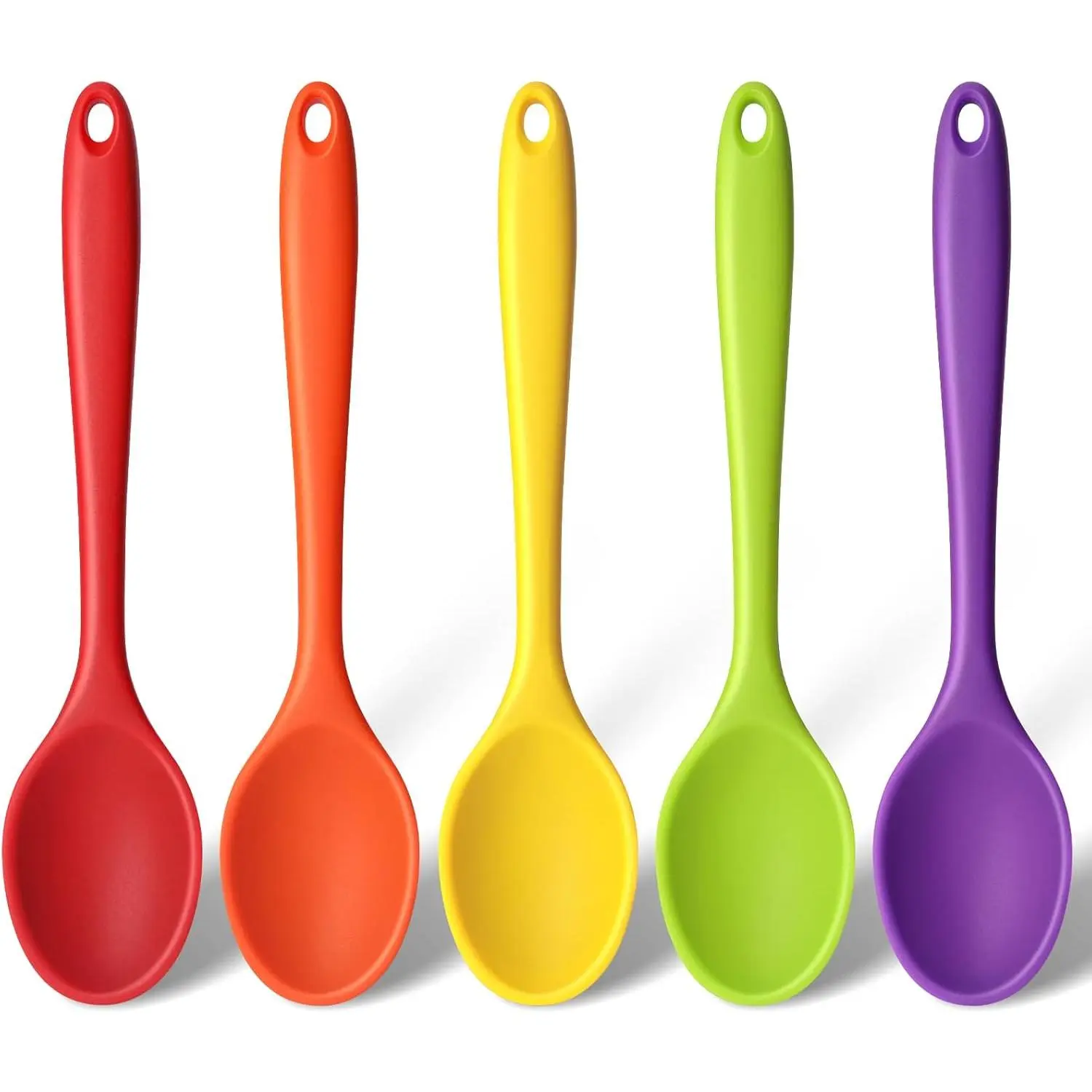5pcs Mini Size Colored Plastic Spatulas & Turners Set - 8in Durable, Sturdy, Heat-Resistant Nonstick Spoons for Family Daily Cooking, 8 Inch, Anti-Adhesive Spatulas & Turners
