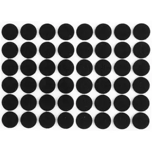 Black Round Self Adhesive Felt Bumpers, 1/2" Diameter 1/8" Thick, 48 Pack