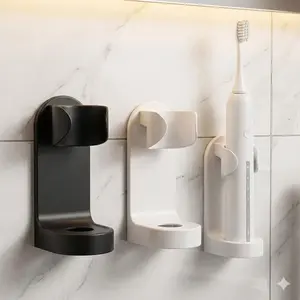 Strong Wall-Mounted Toothbrush Holder, Waterproof Bathroom Organizer, Space-Saving Removable Easy-Clean, Anti-Slip Heavy-Duty Toothbrush Stand for Vanity Shower, Toothbrush Storage, Bathroom Accessory