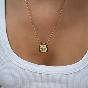 EVRY JEWELS Gold or Silver Plated Stainless Steel Women's Hypoallergenic Ethereal Necklace