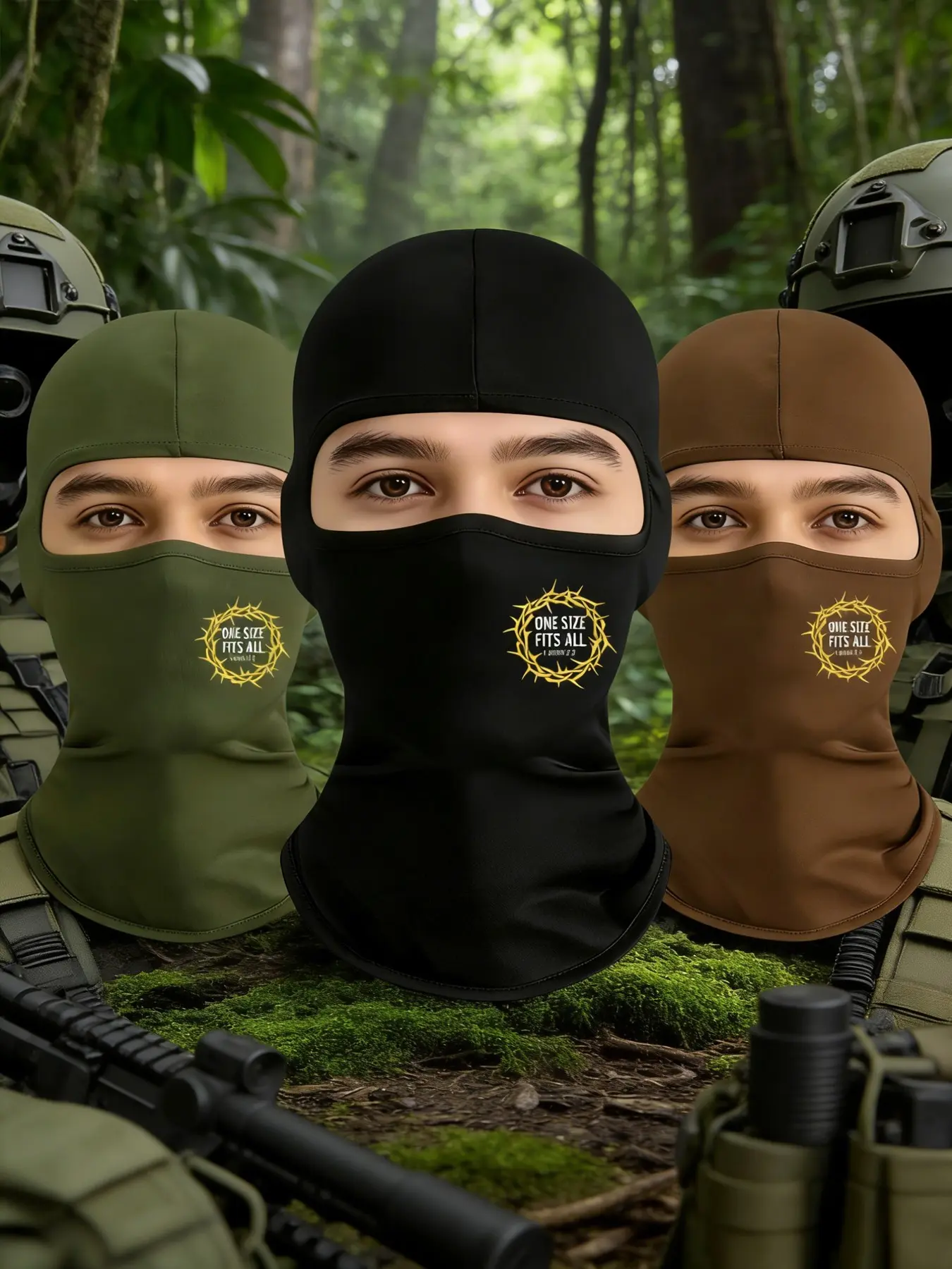 3pcs/2pcs/1pc Unisex Printing Balaclava Mask Protective Gear Full Face Ski Mask for Men Women Suitable for Outdoor Sports Daily Wear Gift Hat