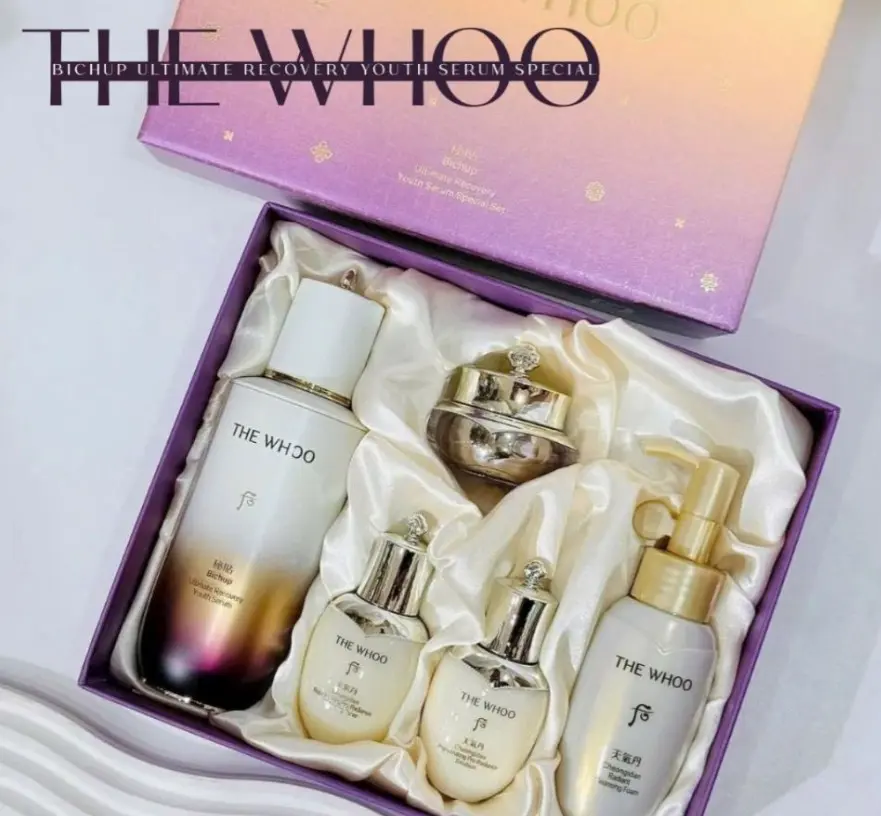 THE WHOO – Limited-Edition 90mL: Bichup Ultimate Recovery Youth Serum Special 5Pcs set, serum with with NAD to enhances the skin’s natural regeneration power to revitalize skin’s barrier