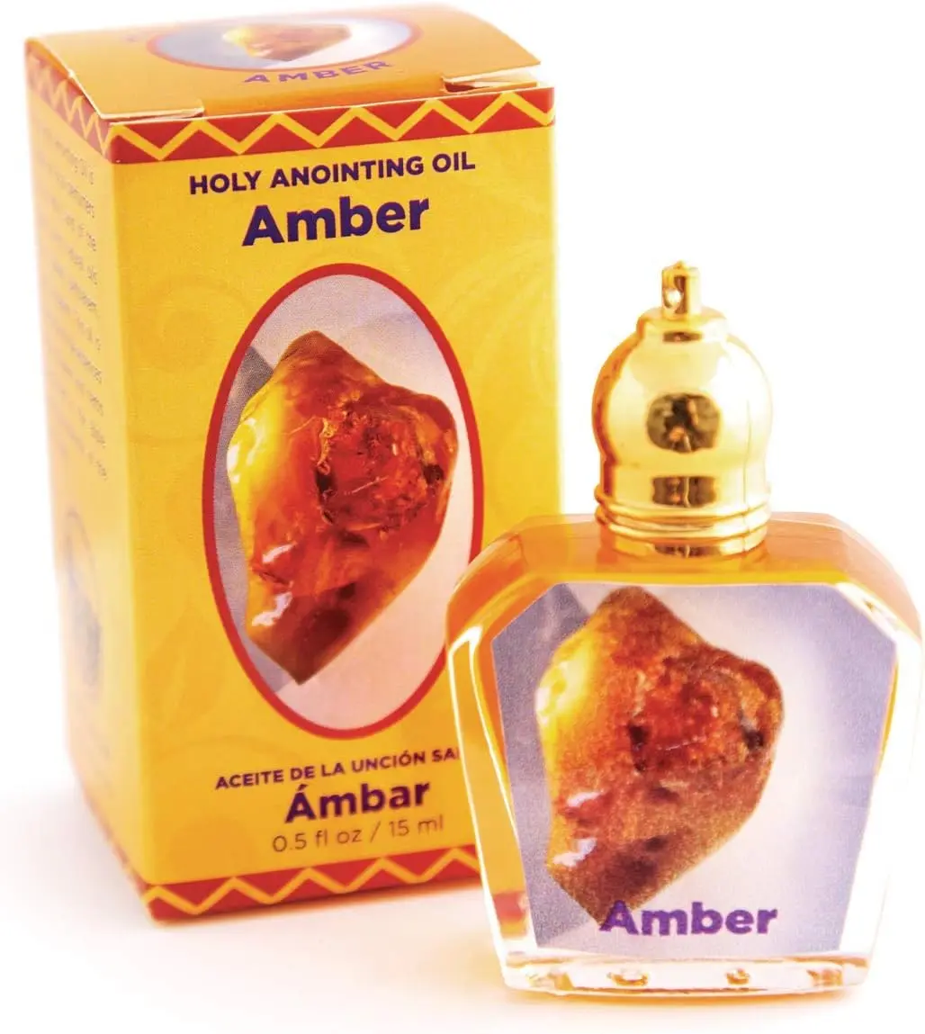 Amber Holy Land Scented Aromatherapy Anointing Oil from Israel, 0.5 oz Roller Bottle from Jerusalem, Scent, Aroma