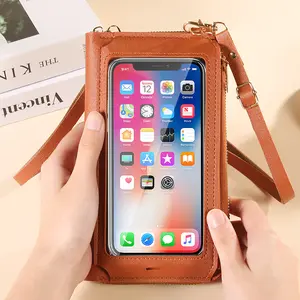 Touchscreen Crossbody Phone Bag for Women - Multi-Pocket RFID Wallet Purse with Card Slots, Waterproof PU Leather Mini Shoulder Bag for Travel & Daily Use
