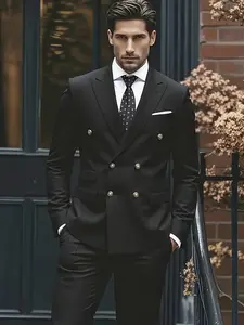 Men's Premium Two-Piece Suit, Business Casual, Suitable for Weddings, Parties, Business Meetings, Ceremonial Attire, Event Clothing, Formal Attire, Suit And Trousers Combo, Contemporary Menswear