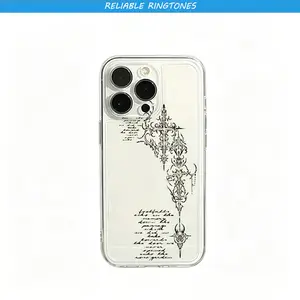 1pc of a Cool Gothic Style Patterned Transparent Space Shockproof Phone Case Suitable For iPhone 17 16 15 14 13 12 11   - The Fashionable Design Phone Case Best New Year Gift For Fans!