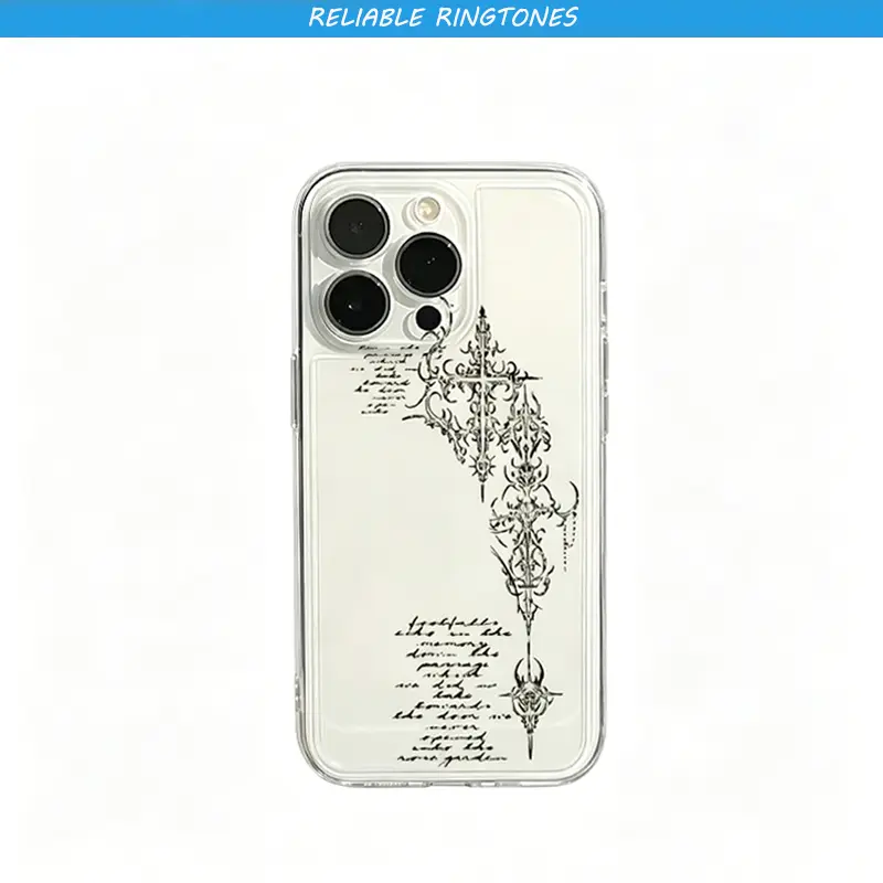 1pc of a Cool Gothic Style Patterned Transparent Phone Case For iPhone 18 17 16 15 14 13 12 11 - Personalized Aesthetic Design Shockproof Phone Case: Your Perfect Blend of Style and Safety!