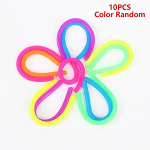 Colorful Elastic Ropes (10pcs/set), Soft Rubber Noodle Toy Ropes, Handmade Stress Relief Toys