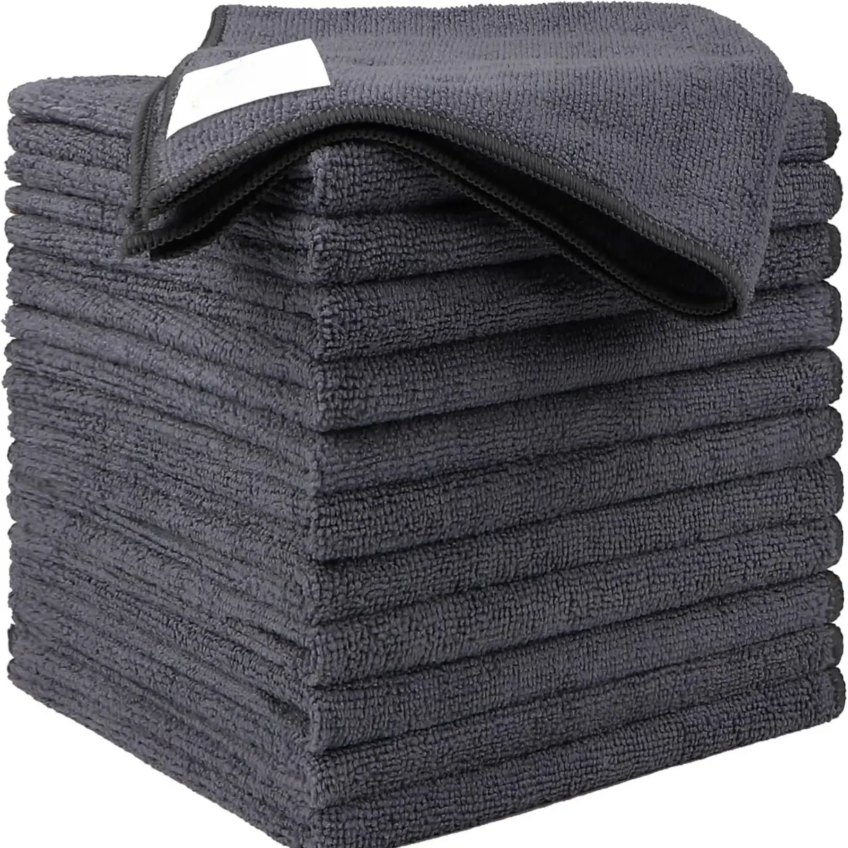 Microfiber Cleaning Cloth 12 Pack, 12.5 x 12.5 inch Microfiber Towels for Cars, Ultra Absorbent Car Washing Cloth, Lint Free Streak Free Cleaning Rags for Car, Kitchen, and Window (Grey)