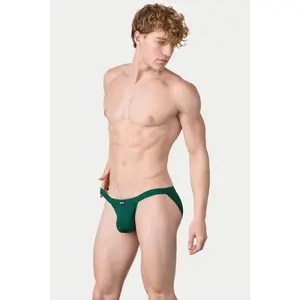 RIBBED Tanga Briefs - Pine Green