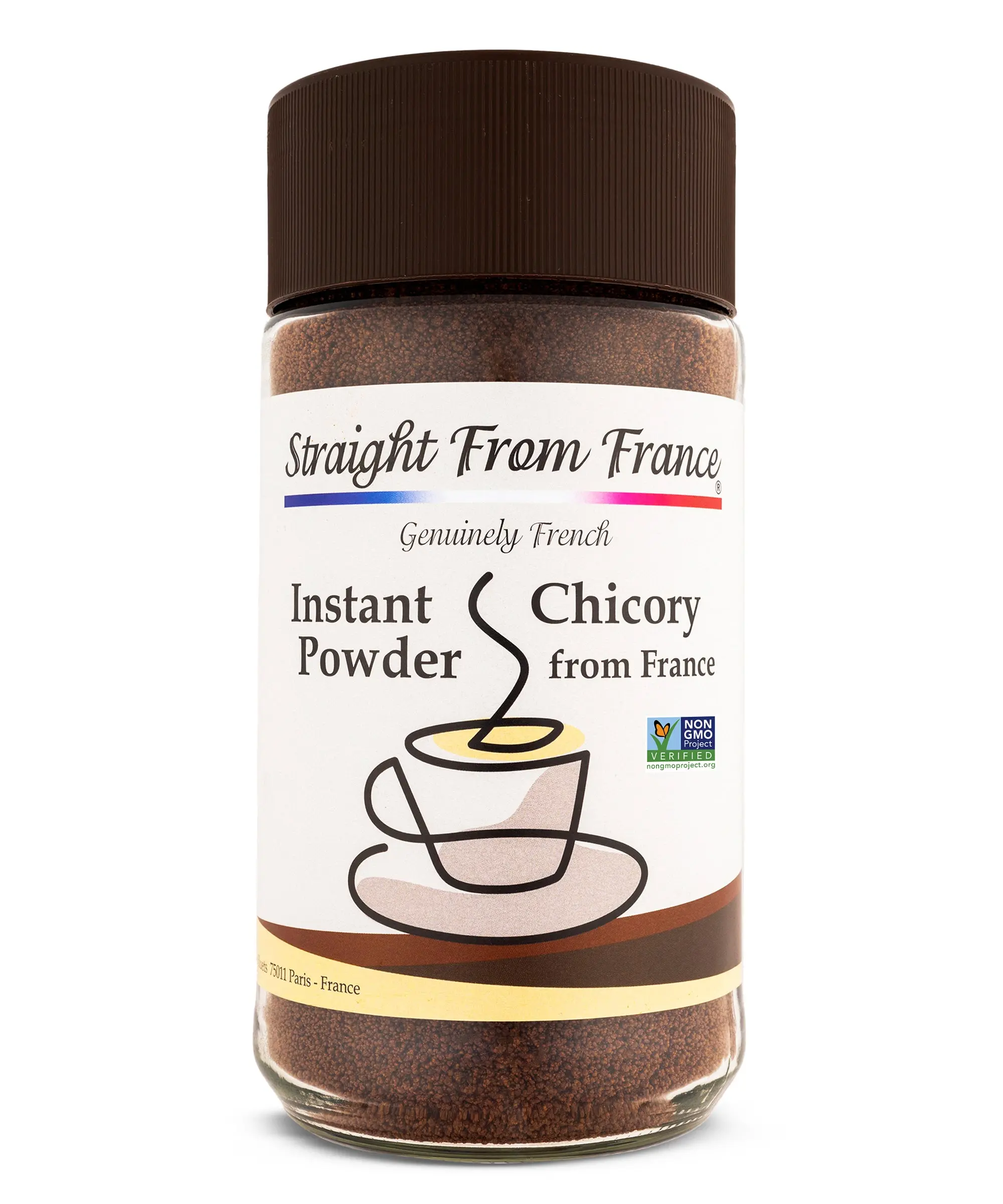 Straight from France Genuinely French Pure Chicory Coffee Substitute Beverage - Caffeine-Free, High-Fiber, Gluten-Free, Caramel-Nutty Flavor, Rich Inulin, Instant Coffee Alternative