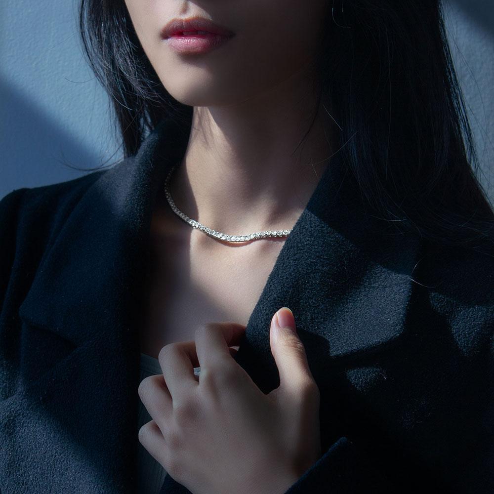 Hip Hop Jewelry 3/4/5/6MM 1 Row Iced Out Tennis Chain Bling CZ Men Diamond Cubic Zirconia Choker Necklace Women Drop Shipping