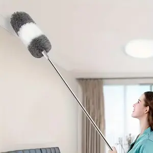 1pc Extendable Cleaning Duster, Home cleaning tool, with Retractable Pole & Bendable Head - Heavy-Duty Extension Pole, Non-Electric High Reach Dusting Brush for Ceiling Fans, Ceiling, Furniture - Washable Microfiber Bristles & Sturdy Construction - Ide