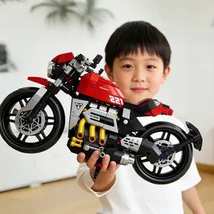 Motorcycle Building Blocks Set, High Difficulty Model Kit, Creative Fun Challenge Toy, Unisex Birthday Gift for Teens, Motorcycle Enthusiasts