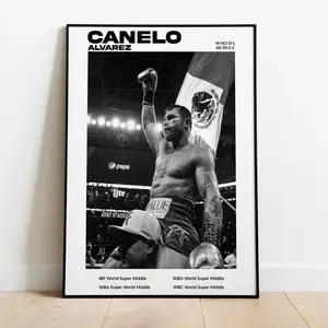 Boxing Poster Canelo Alvarez MMA Poster, Sport Star Wall Art