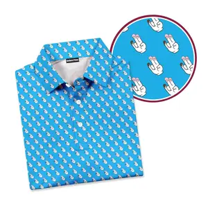 The Shocker Funny Blue Golf Ball Golf Polo Shirts Masters Golf Polo Shirt