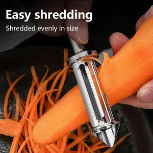 Vegetable Peeler,Stainless Steel 5 in 1 Julienne Vegetable Peeler,Ultra Sharp Potato Peelers for Kitchen, Premium Veggie Fruit Peeler, Carrot Peeler, Rotary Serrated Blade, Thickened Non-Slip Ergonomic Handle