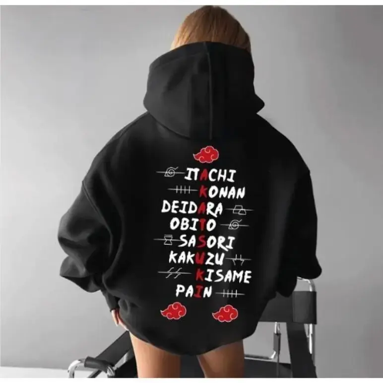 Anime Print Hoodie, Akatsuki Team Member, Anime Character Graphic Sweatshirt Tshirt, Gift For Anime Lovers Gift For Anime Fan, Anime Lover graphic Tees Top Streetwear Summer graphic tees Casual  Sweatshirt Unisex Birthday Christmas
