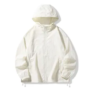 Men's lightweight hooded windproof jacket, quick-drying and water-resistant casual outdoor jacket