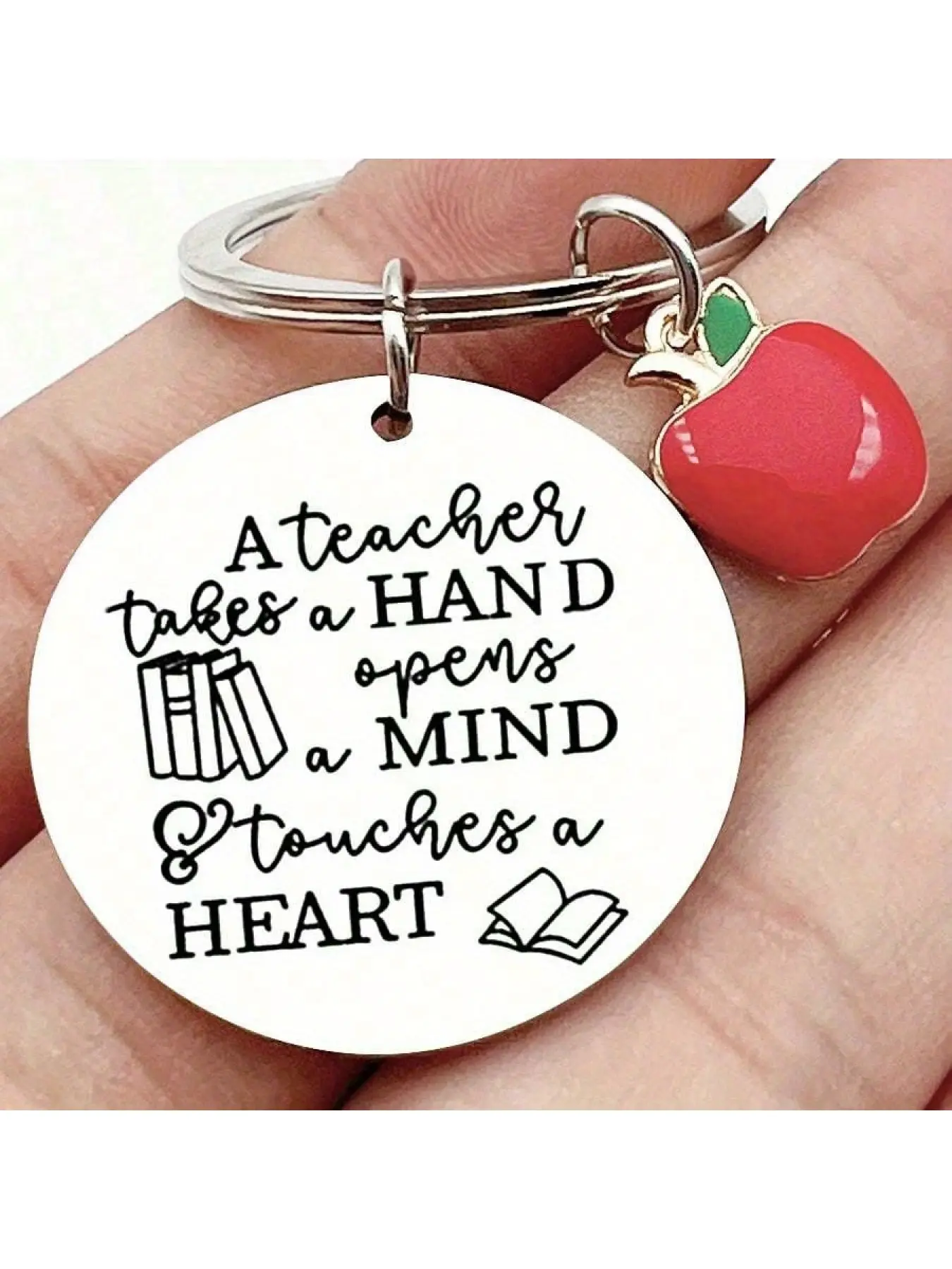 1pc of Apple-Shaped Keychain for Teachers, Perfect As a Back-To-School Gift