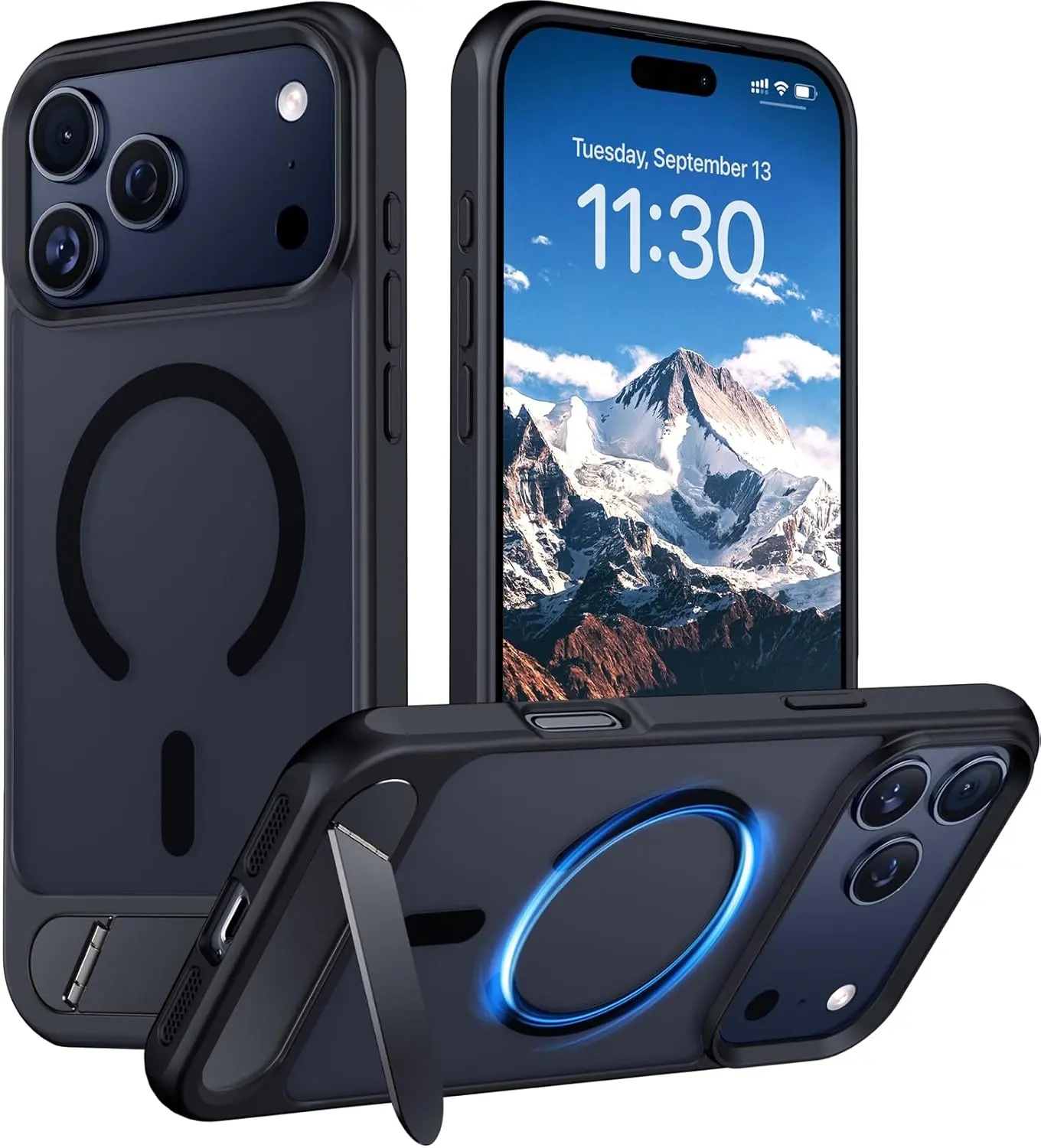 iPhone 17 Pro Max Case with MagSafe & Invisible Kickstand | Military Grade Shockproof Slim Matte Protective Phone Cover for 6.9” iPhone 17 Pro Max
